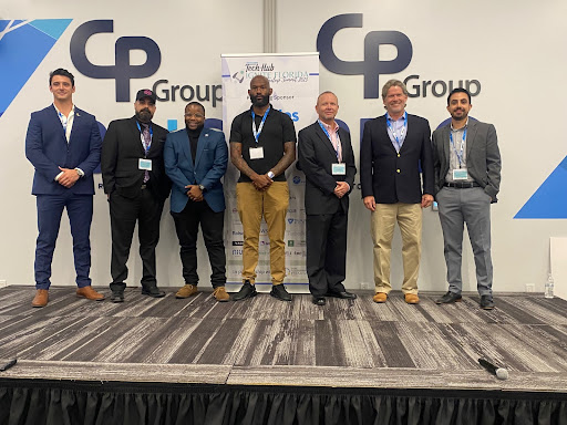 Veterans displayed their pitches at the summit together after the event, and the winner, Donald Lockwood was announced.