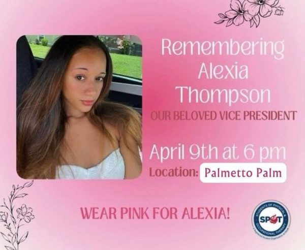 The Remembering Alexia Thompson virtual flyer posted on Instagram by SPOT Club on April 6.