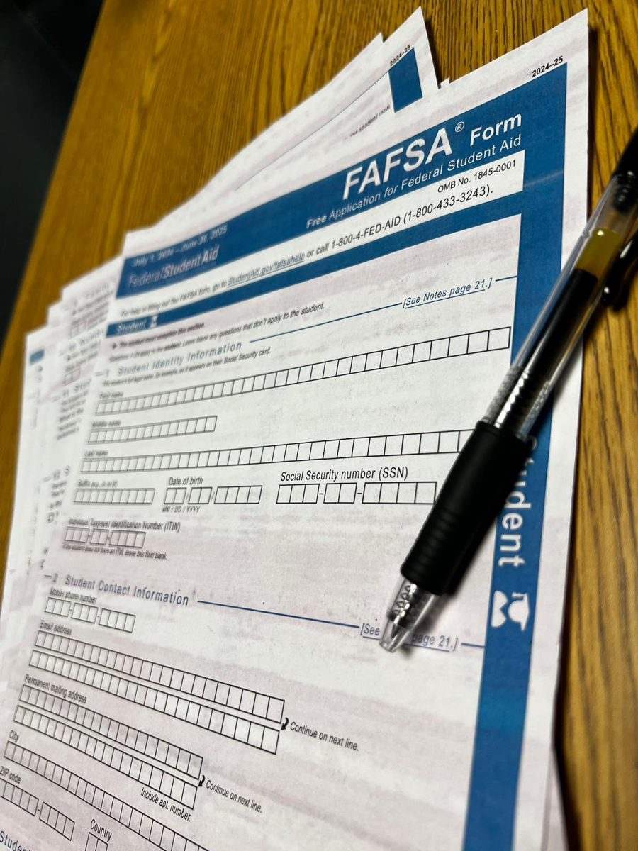 A photograph depicting/showing the FAFSA form