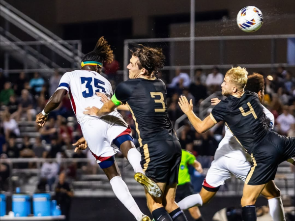 Graduate forward Mamadou Diarra going to recieve the ball in the first round of the NCAA Tournament against the University of Central Florida on Thursday, Nov. 20 at UCF Soccer Complex.