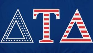 Graphic of Delta Tau Delta's Greek letters, courtesy of their instagram, made by Madison Norton.