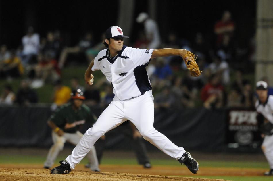 Prior to his shoulder injury, Owls’ reliever
Hugh Adams was named to the National Collegiate Baseball Writers Association
2012 Stopper of the Year watchlist. Photo by Michelle Friswell.