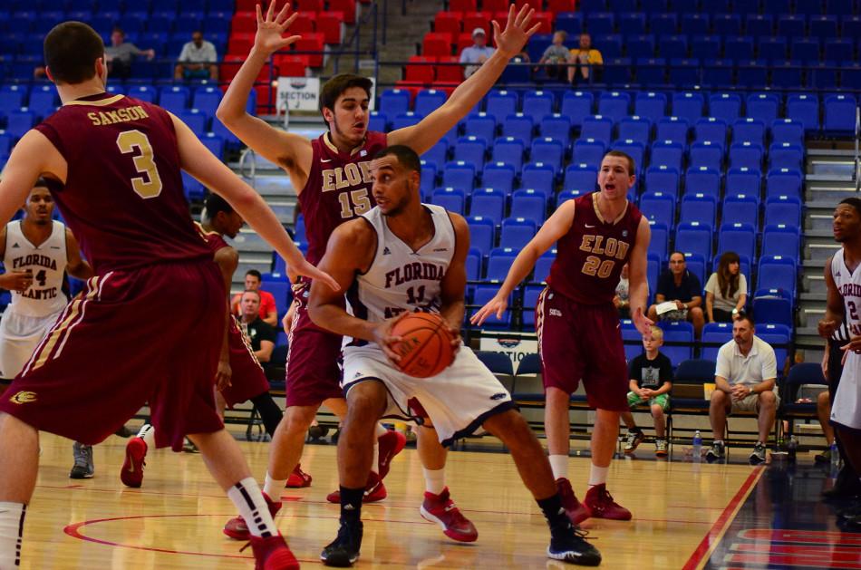 Forward Justin Raffington was one of several Owls who battle foul trouble, but the senior finished with ten points and nine rebounds. Raffington is pictured here during a home versus Elon from the 2013-2014 season. Photo by Max Jackson