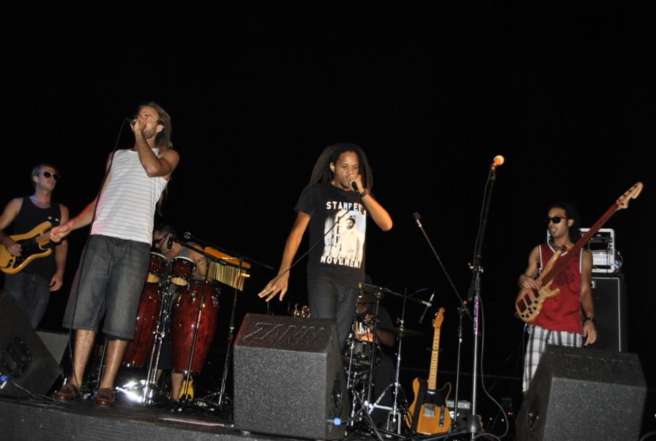 Stampede Movement performing on stage at the FAU bonfire